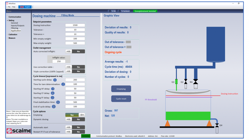 eNodView SCAIME software for DVS digital load cell